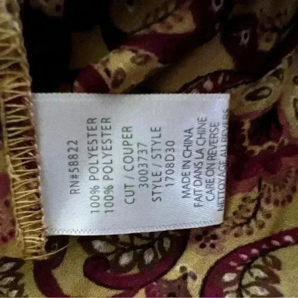 Max Studio print blouse, ruffle collar size S, pleated design, NWOT - Picture 3 of 4